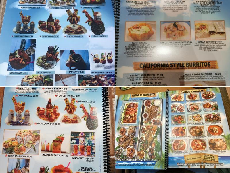 Mariscos Nayarit Menu