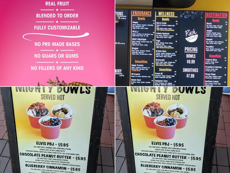 Rush Bowls Menu