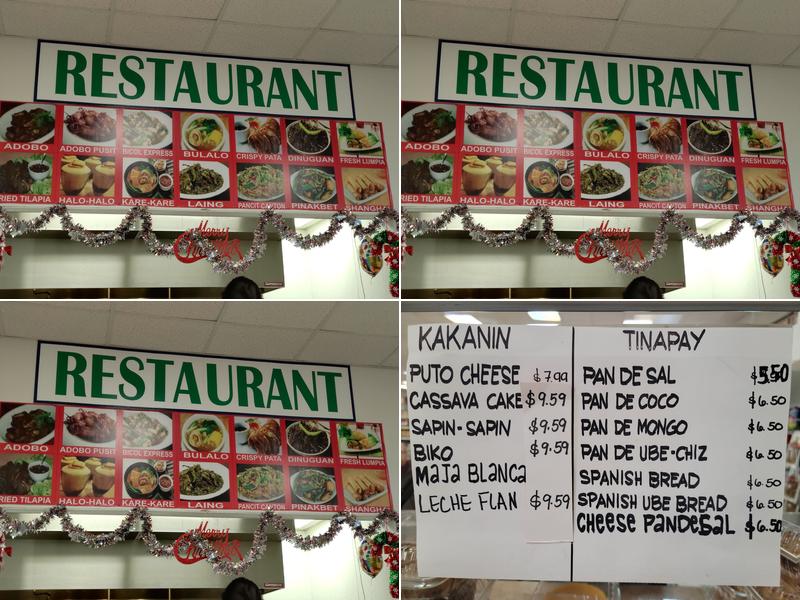 Filipino Express Restaurant Menu
