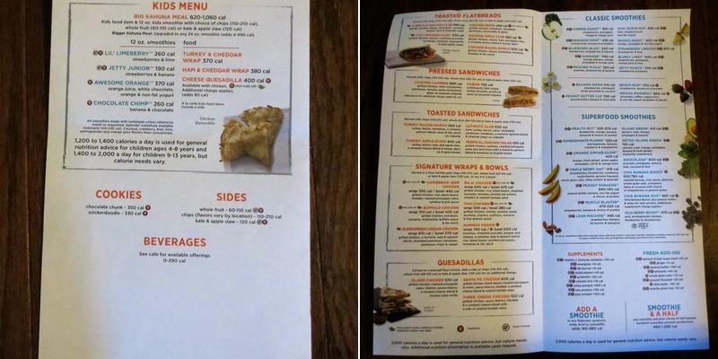 Tropical Smoothie Cafe Menu