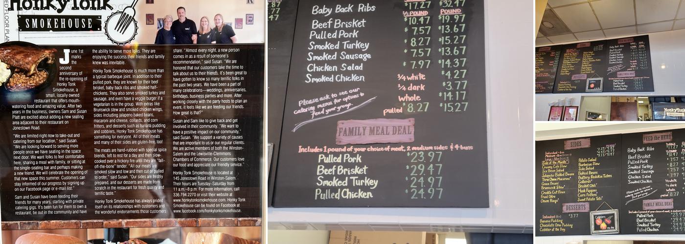 Honky Tonk Smokehouse Menu