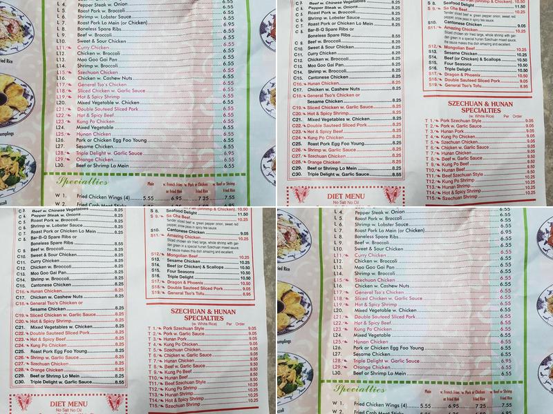 Great Wall Menu