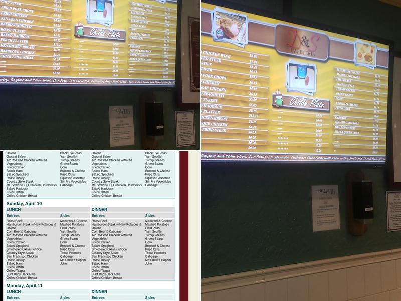 D&S Cafeteria Menu