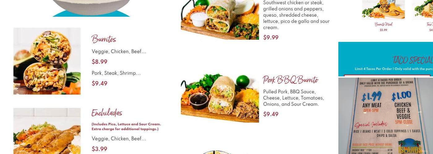 Islands Fresh Mex Grill Menu