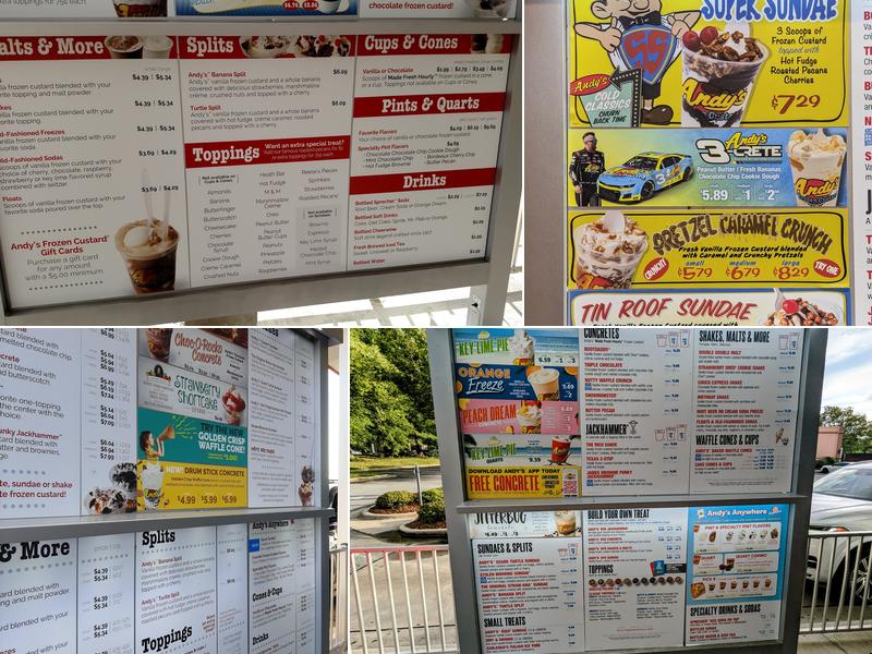Andy's Frozen Custard Menu