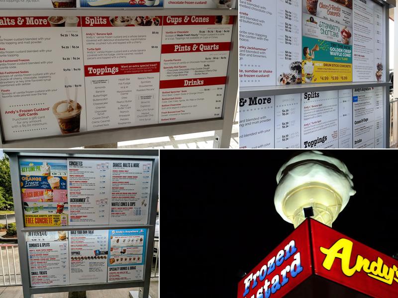 Andy's Frozen Custard Menu