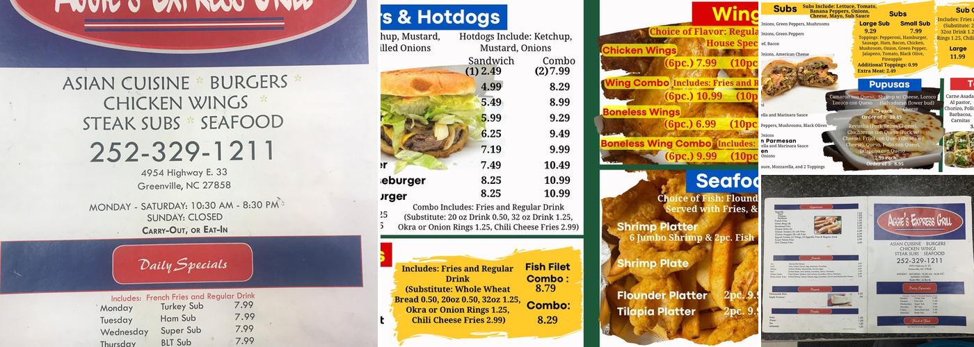 Aggies Express grill Menu