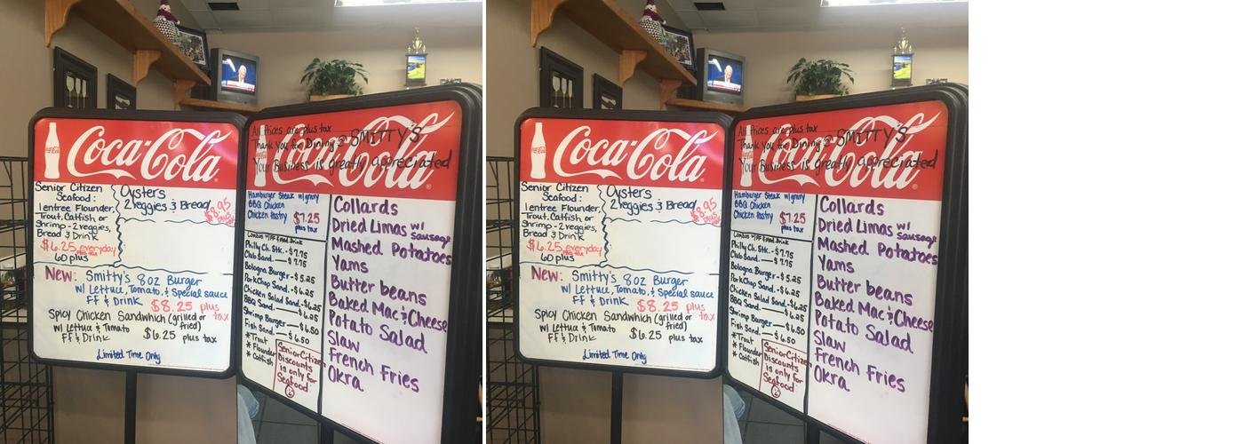 Smitty's Menu