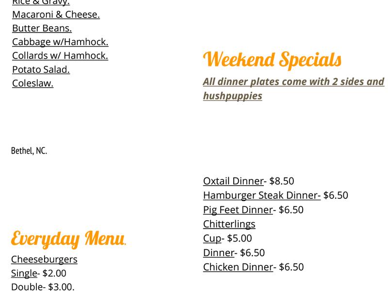 MB Grill Menu