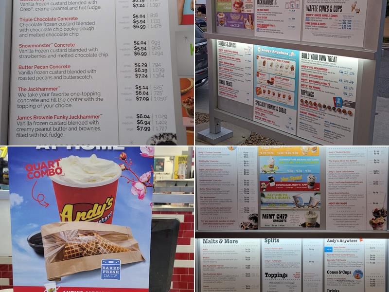 Andy's Frozen Custard Menu