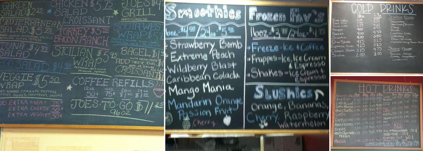 Moka Joe's Tobacco, And Vape Menu