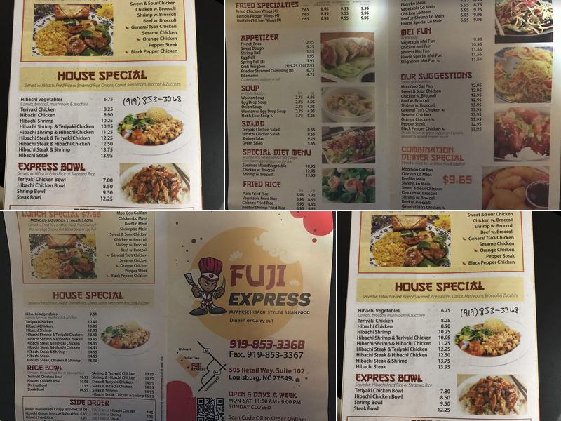 Fuji Express Menu