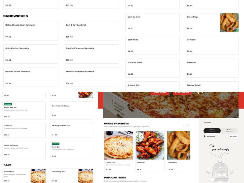 Texas Fried Chicken & Pizza Menu