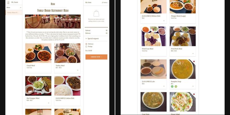 Family Manor Restaurant Menu