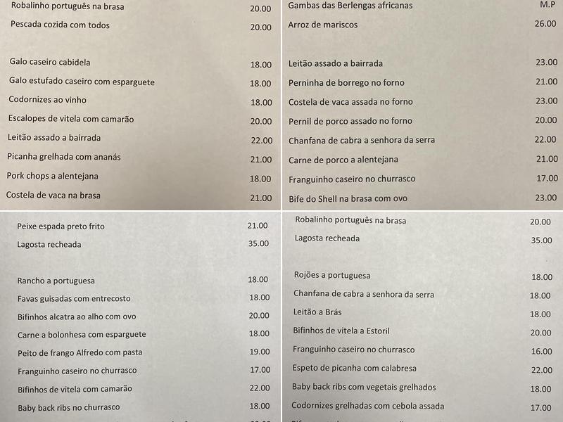Café Avenida Menu