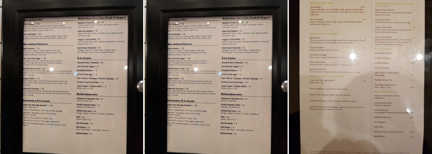 Bistro 128 Menu