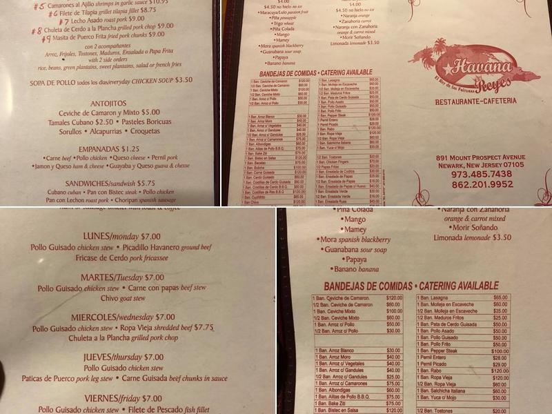 Havana Reyes Menu