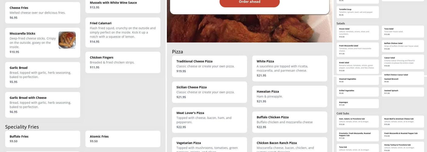 Atomic Wings Menu