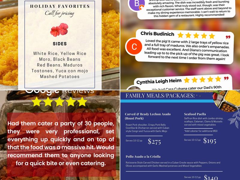 Casa Cubana Catering Menu