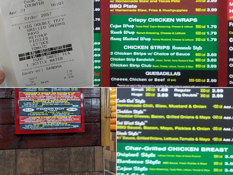 Cook Out Menu