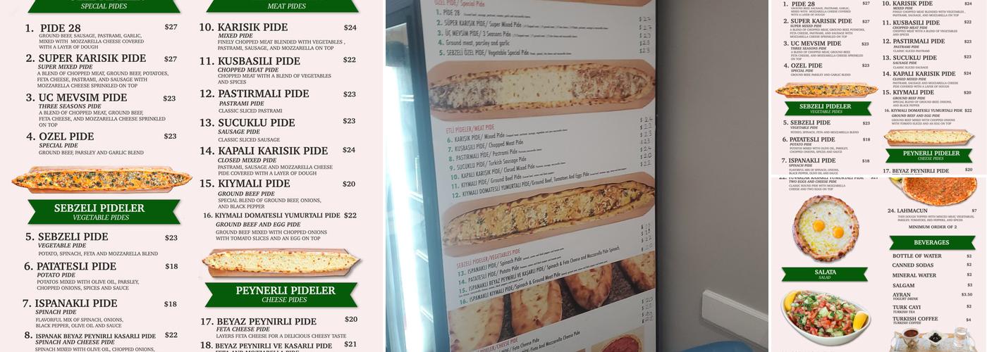 Pide 28 Menu