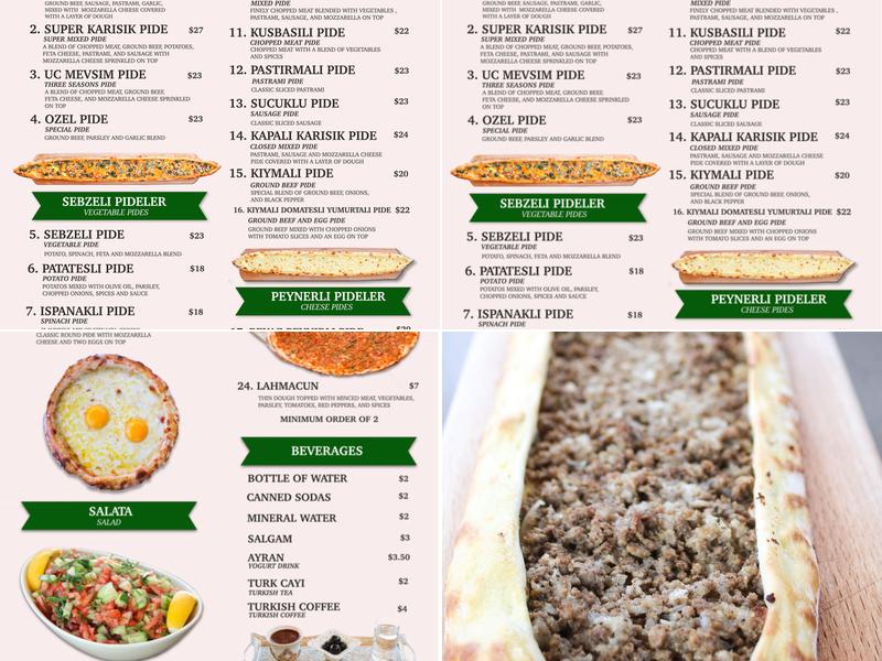 Pide 28 Menu