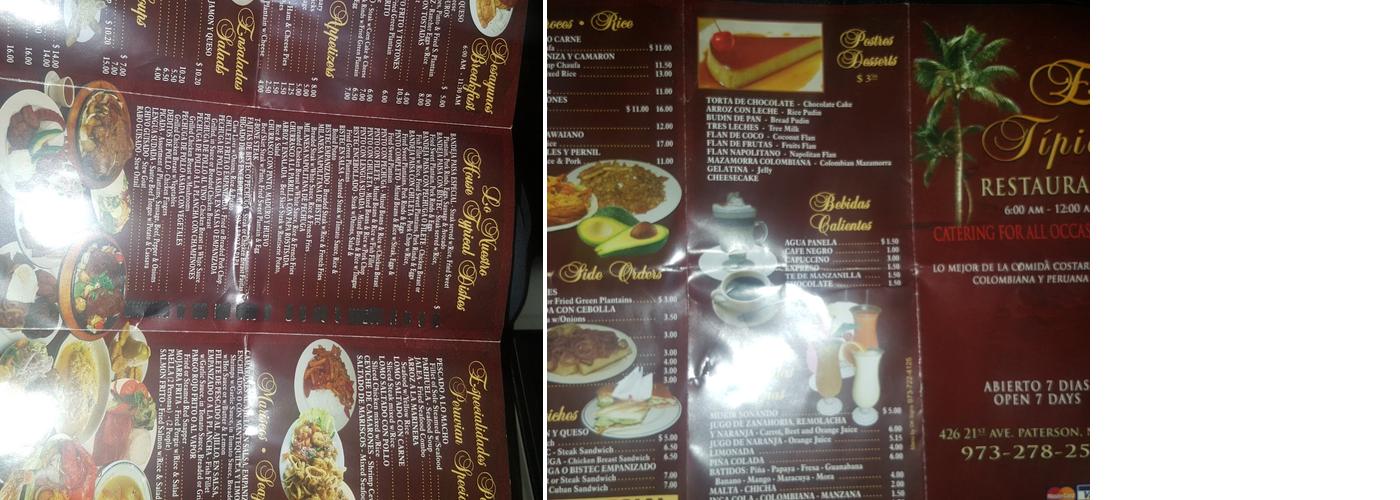 El Tipico Menu