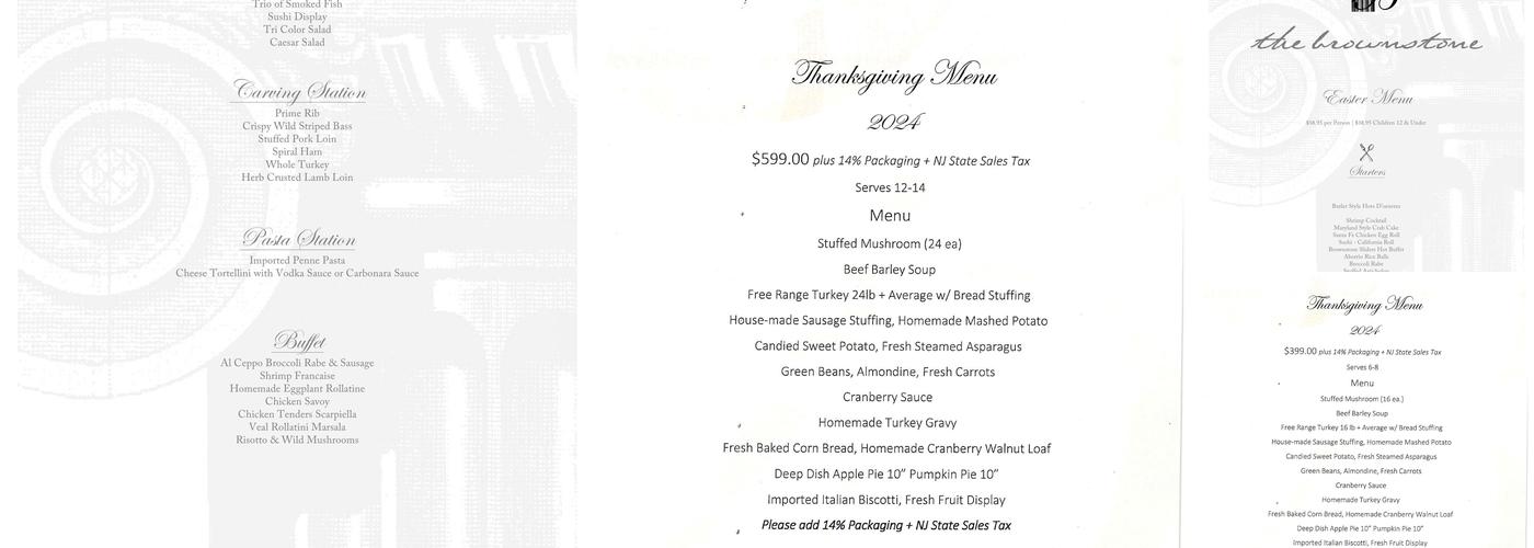 The Brownstone Menu