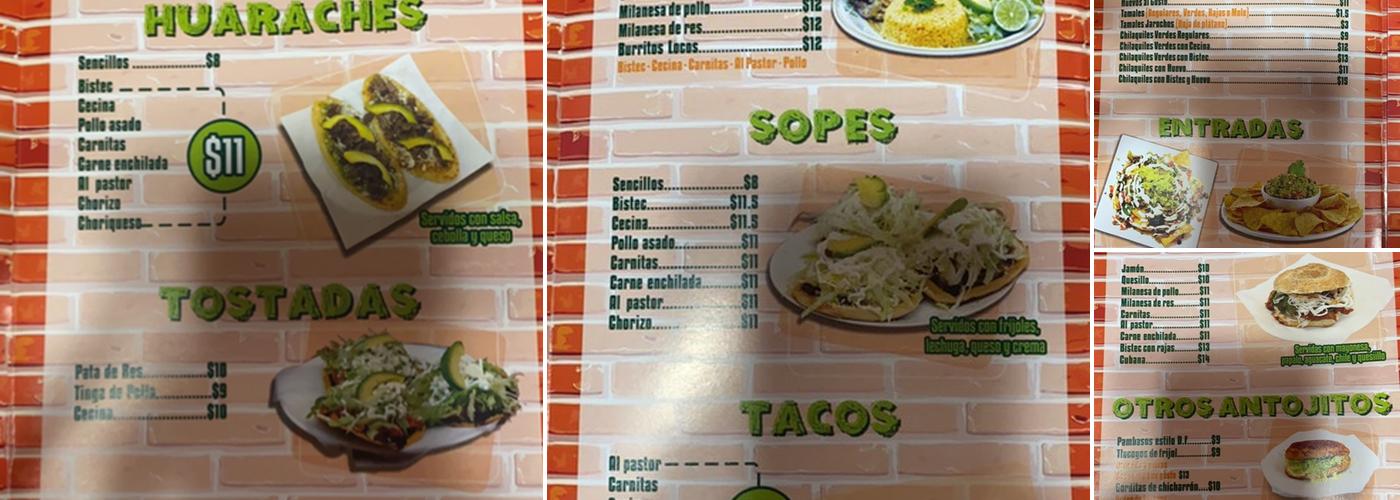 El Hulkcito Menu