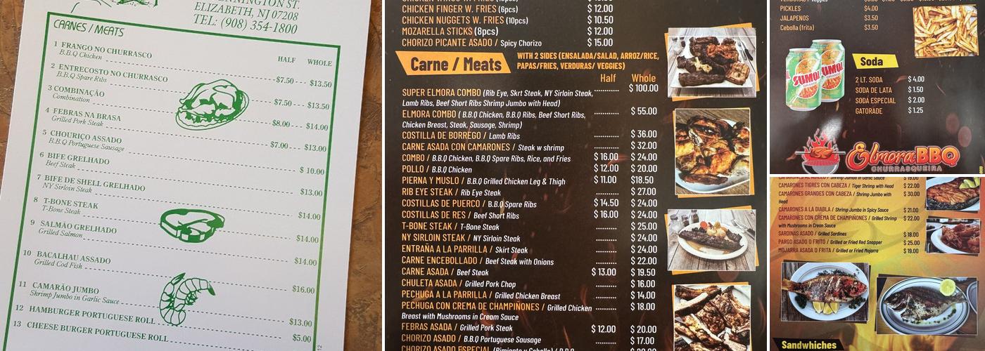 Elmora Barbecue Menu