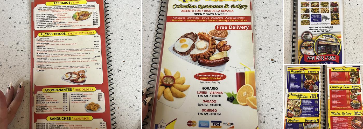 Oh! Que Bueno! Colombian Restaurant & Bakery Menu