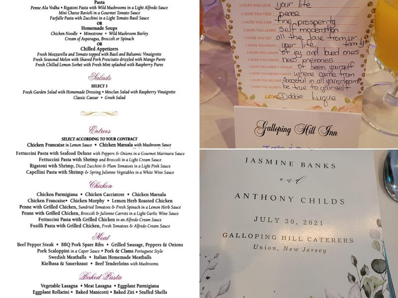 Galloping Hill Caterers Menu