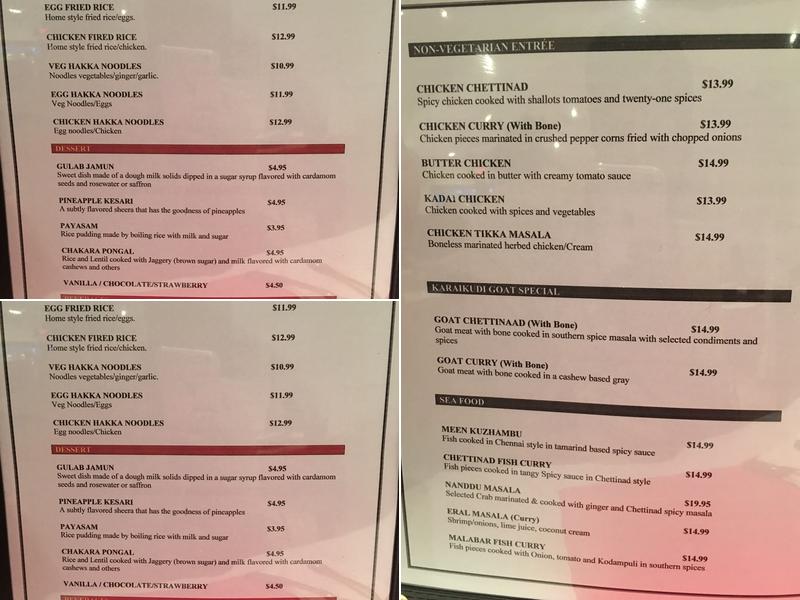 Karaikudi Chettinad Restaurant Menu