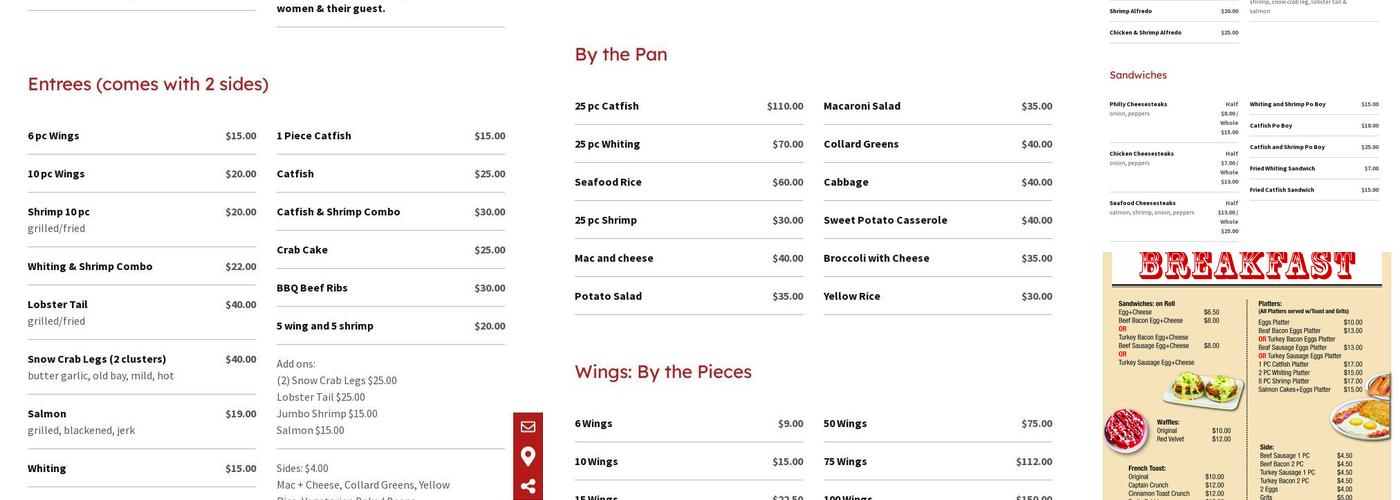 EU's Catering Co Menu