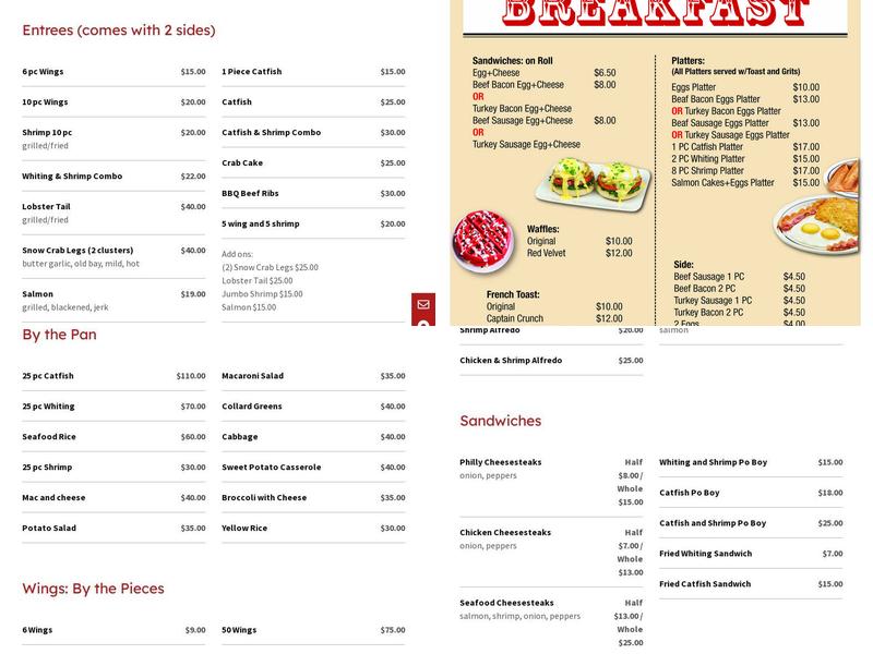 EU's Catering Co Menu