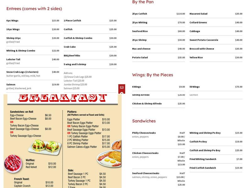 EU's Catering Co Menu