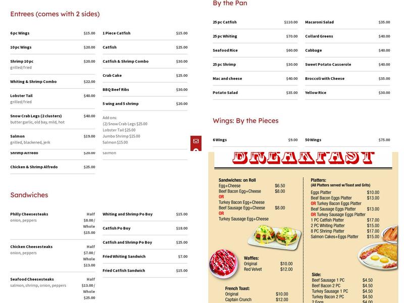 EU's Catering Co Menu
