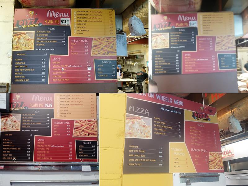 Pizza on Wheels Menu