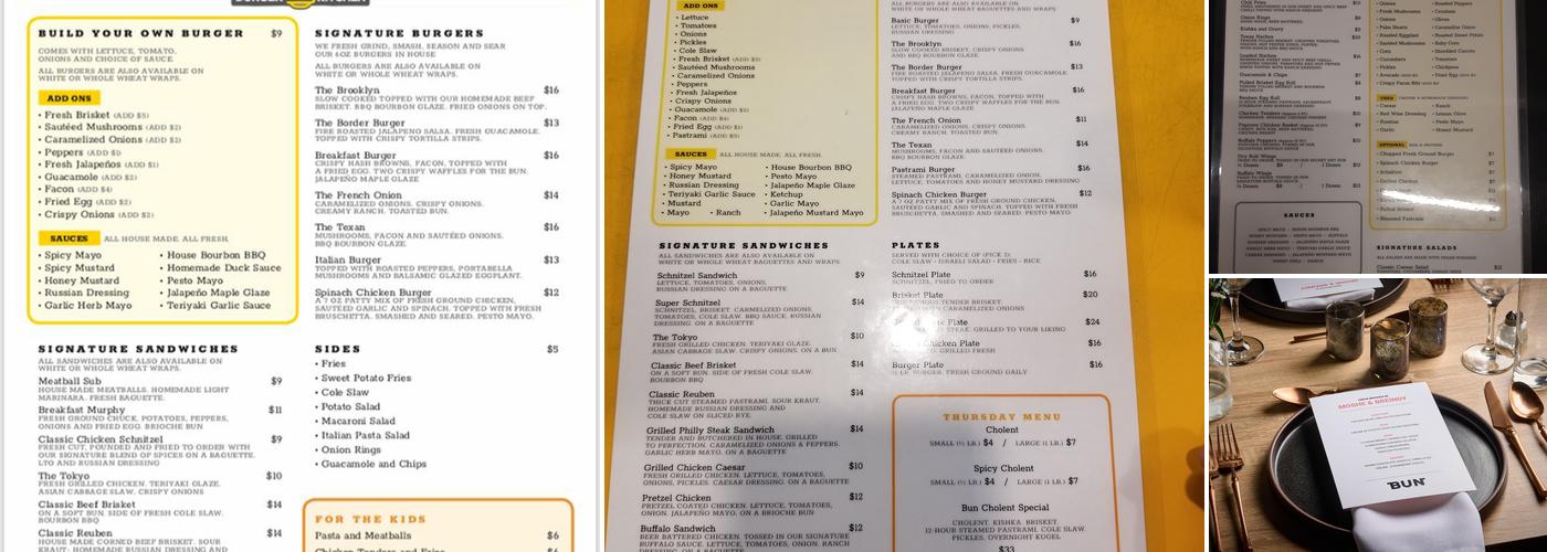 Bun Burger Kitchen Menu