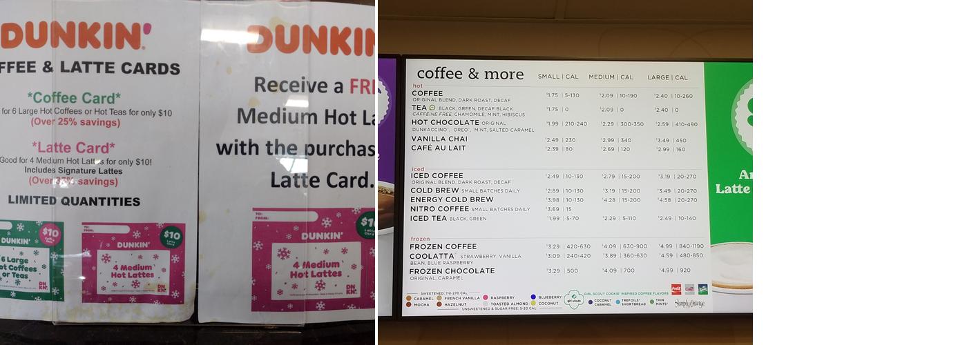 Dunkin' Menu