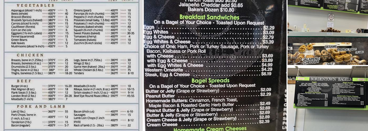 Bordentown Bagels Menu