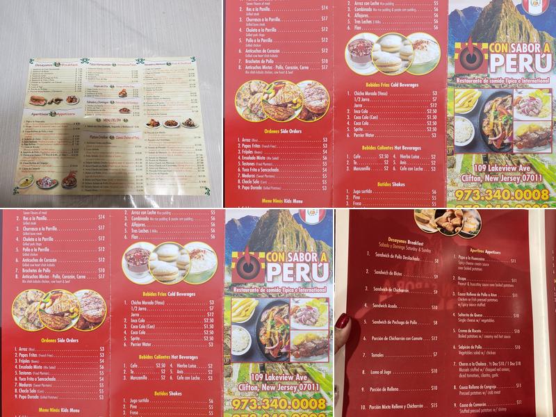 Con Sabor A Peru Menu