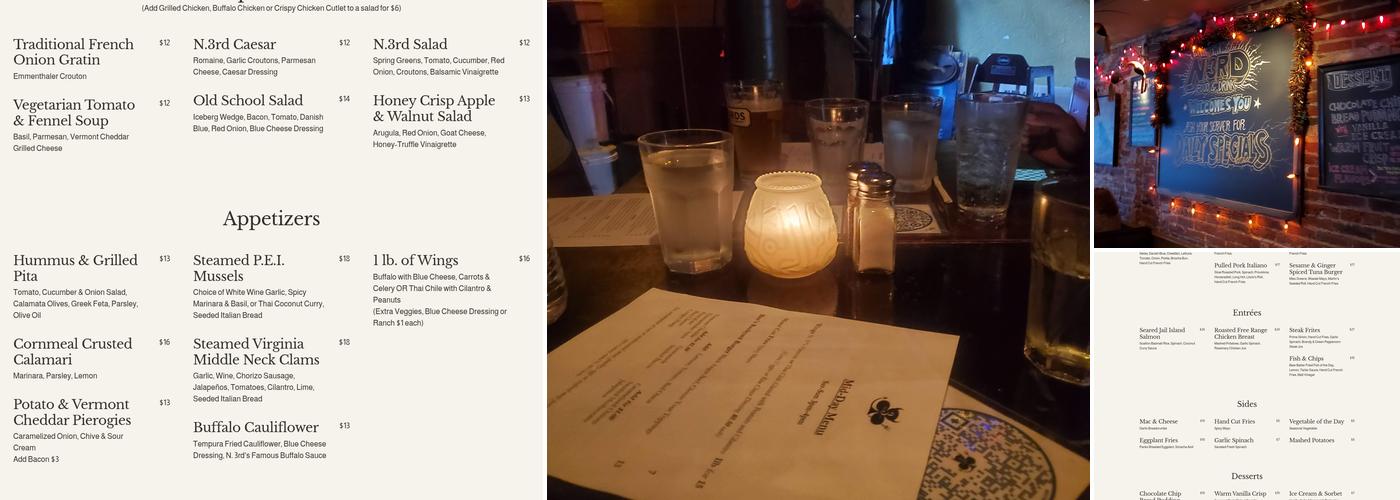 North Third Menu
