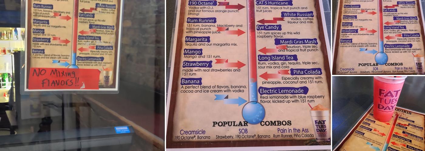 Fat Tuesday Philadelphia Menu