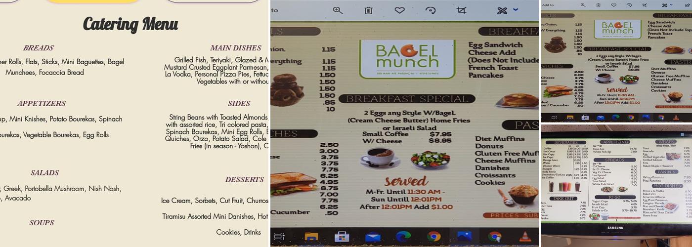 Bagel Munch Menu