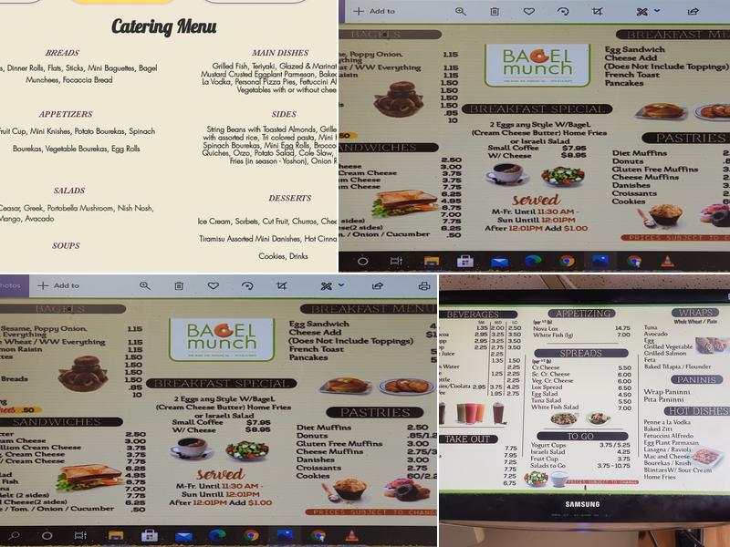 Bagel Munch Menu