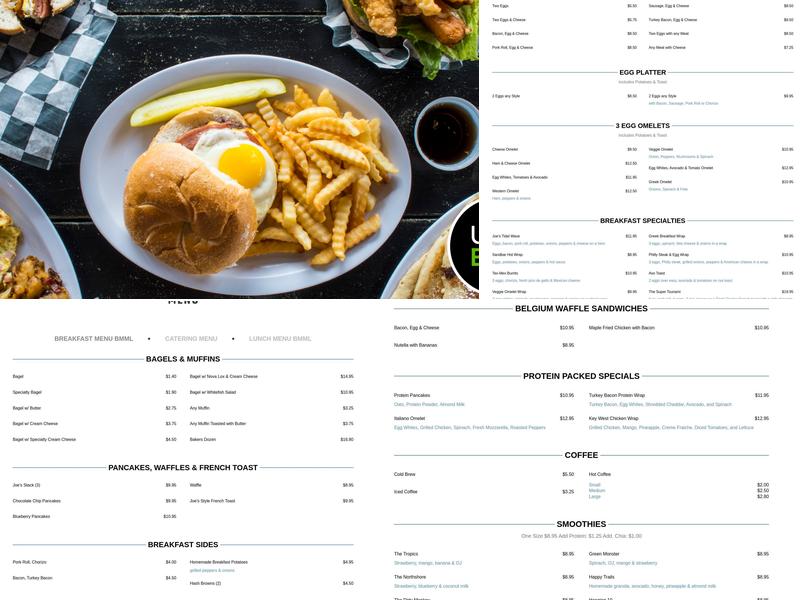 Joe's Bagel and Grill Menu