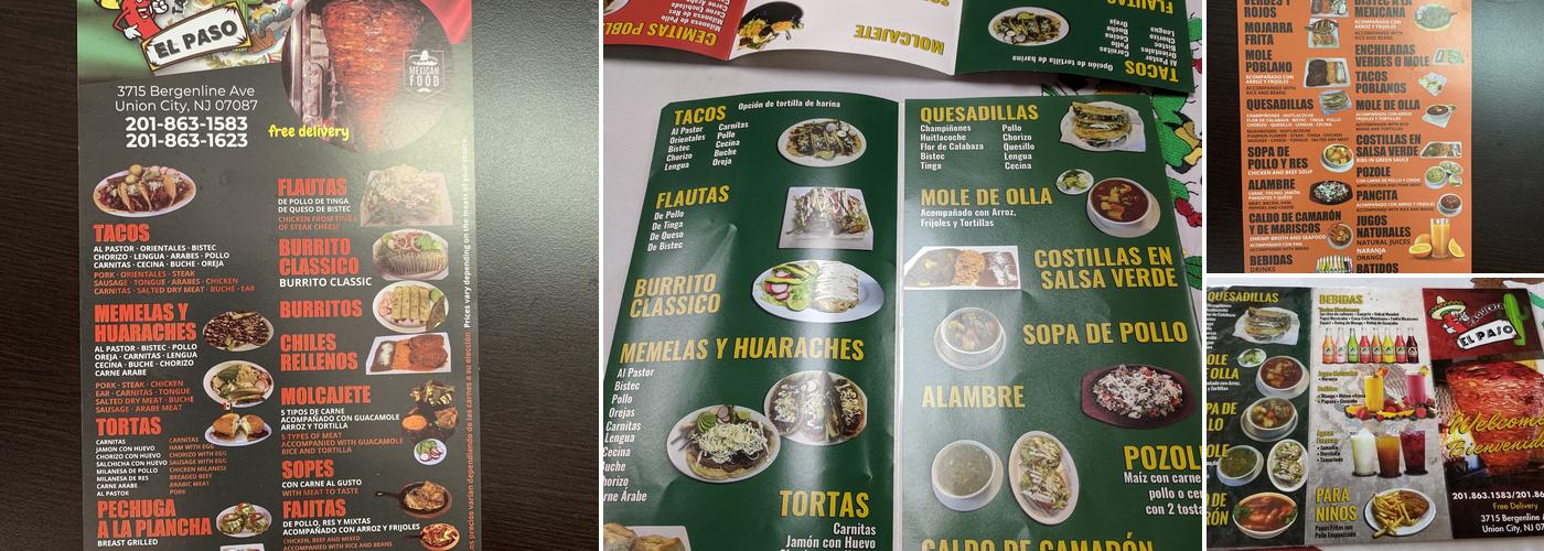 Taqueria El Paso Menu