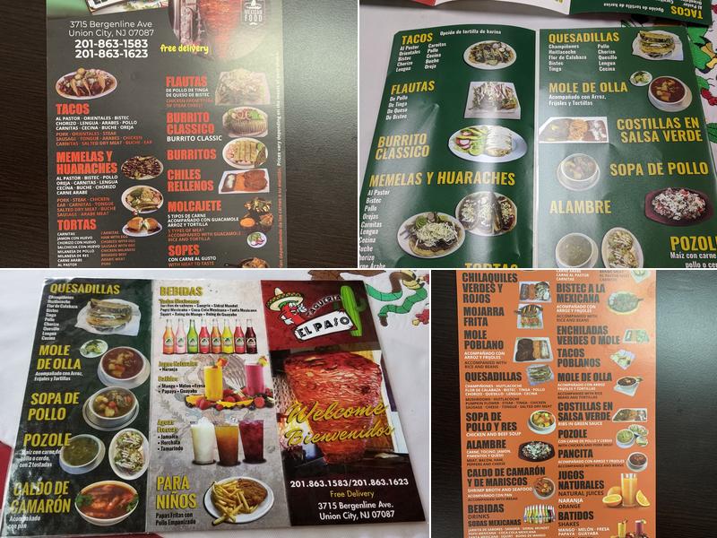 Taqueria El Paso Menu