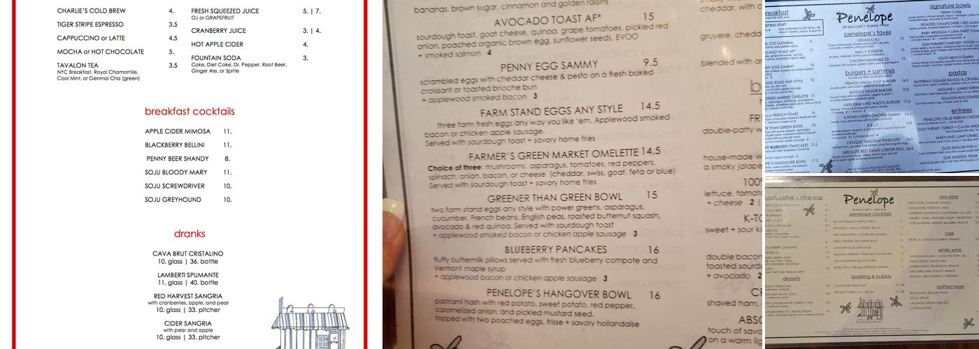 Penelope Menu